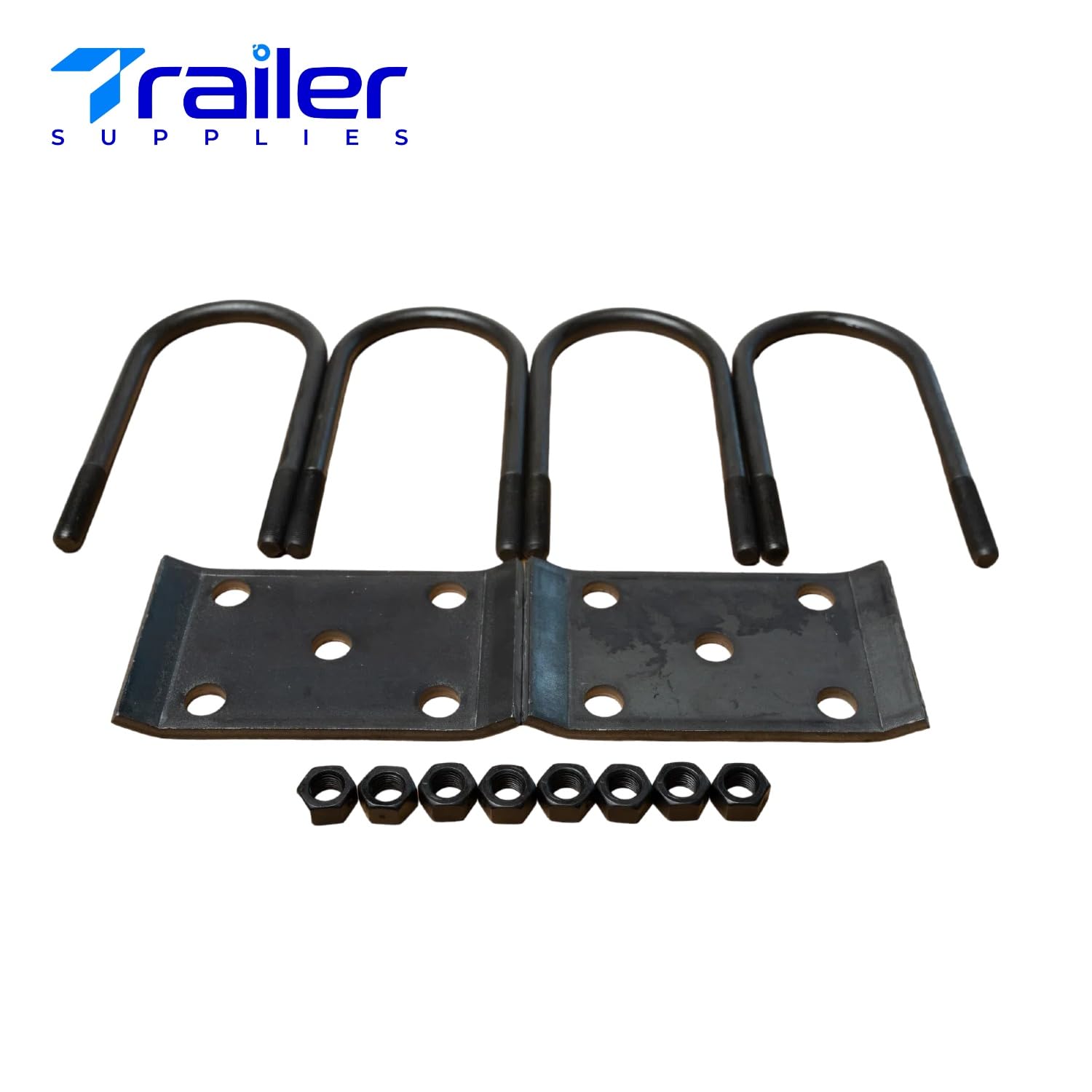 3-1/2" U-Bolt Kit for 8,000 lbs Round Trailer Axles – 7-3/4" Long x 9/16"-18 Thread Diameter – Includes U-Bolts, Tie Plates, Hex Nuts