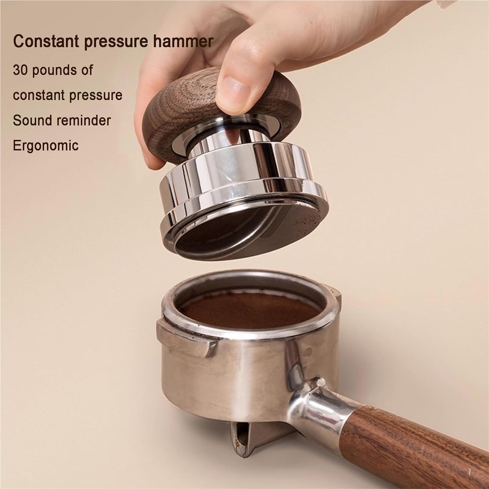 Juego de prensador de café de acero inoxidable con herramienta de distribución agitador, nivelador distribuidor con resorte, fijación magnética para accesorios de cafetera