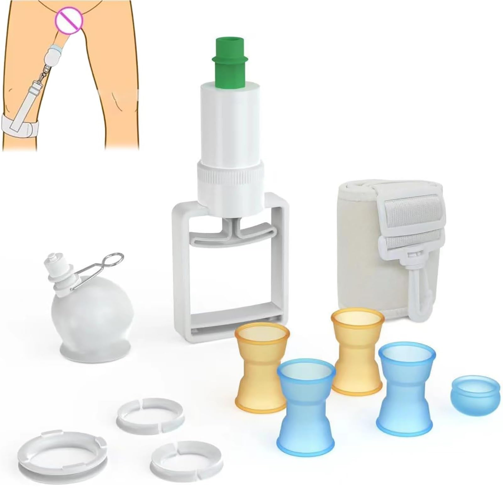 Entrenador de pene for hombres, kit de estiramiento con bomba pene ajustable, entrenador bomba utilizado for el agrandamiento del y una mayor eficacia, juguete erótico asistencia hombres SM