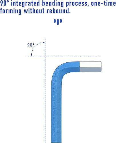 Miniatura 3 de Llave Allen de llave hexagonal de extremo de bola de 0.118 in, llave hexagonal interna, herramienta de reparación de acero S2 de brazo largo en