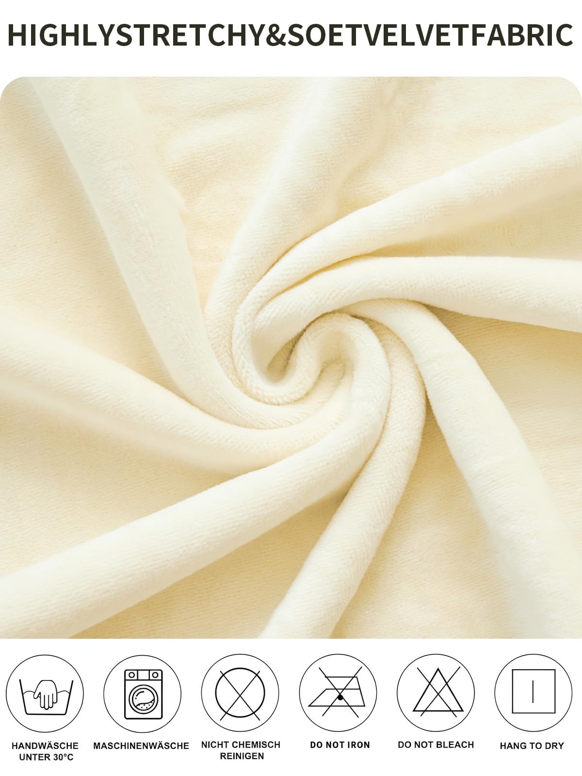 LANSHENG Stuhlhussen 6er Set, Universelle Abnehmbare Waschbar Samt Stuhlhussen, Universale Stretch Esszimmerstühle Stuhlbezug für Küche, Restaurant (Beige, 6er Set)