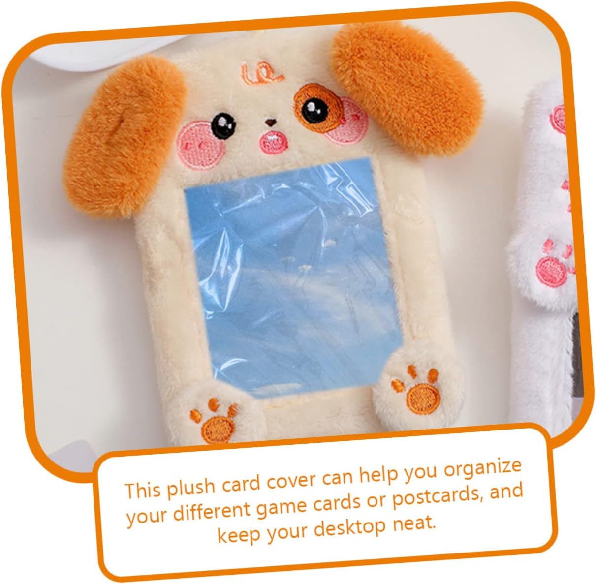 Holibanna Protective Card Holder Keychain Plush Photo Sleeve for Id Bus Card Holder Non-burrs Surface
