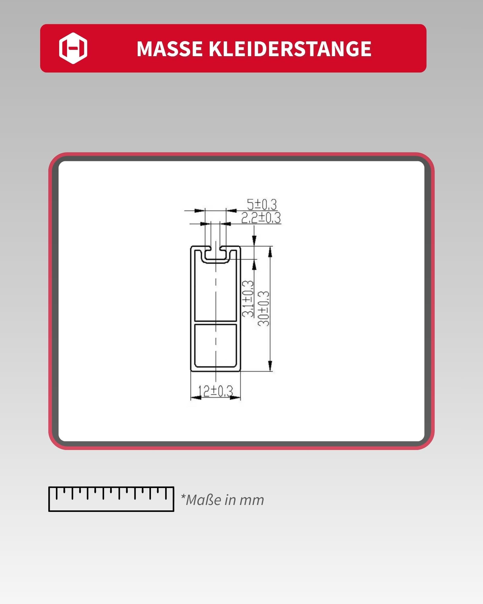 Gedotec Asta appendiabiti nera opaca 1500 mm | design asta per armadio con supporto in gomma | asta rettangolare appendiabiti a parete 30 x 12 mm | 1 set di tubi per armadio con materiale di fissaggio