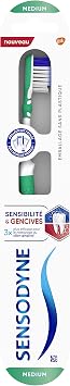 Sensodyne Medium Sensitivity & Gum Toothbrush for Gentle Cleaning of Sensitive Teeth, Dental Sensitivity, Without Damaging Gums, Random Colour