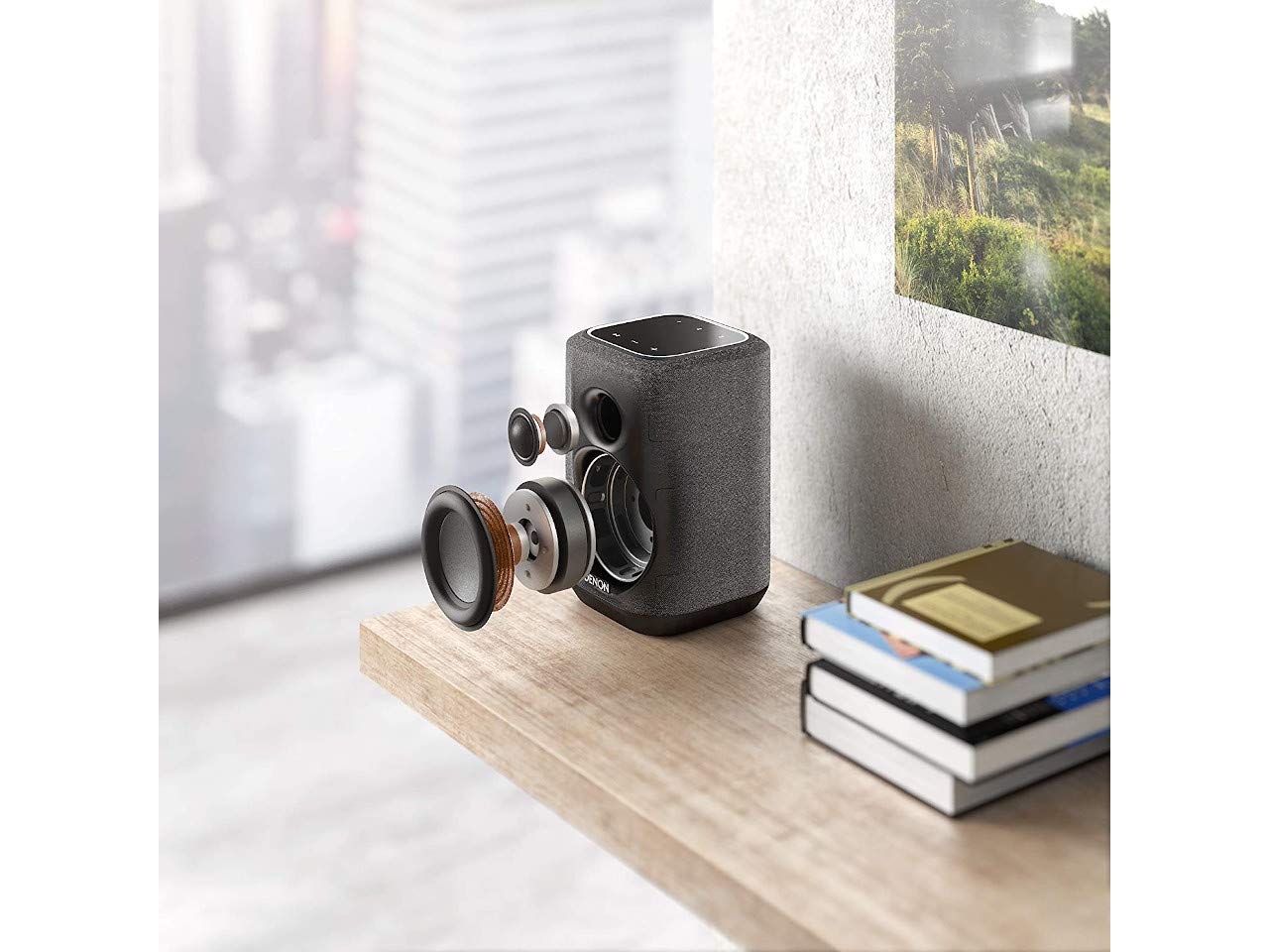 DENON Home 150, Altavoz multiroom con Sistema HEOS Integrado y Control por Voz, Amazon Alexa, Google Assistant, Apple Siri, Color Negro