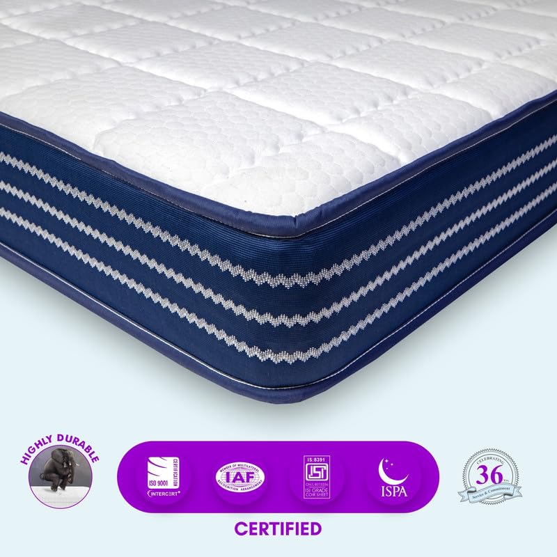 Image of SLEEPSPA Ortho Pocket with SrtX Tech.8 inch Queen Size Pocket Spring Mattress (84x60 Inches) Hotel Like Comfort, Foam Quilt, Soft & Comfortable Bed Mattresses for Light Sleepers, 10 Year Warranty