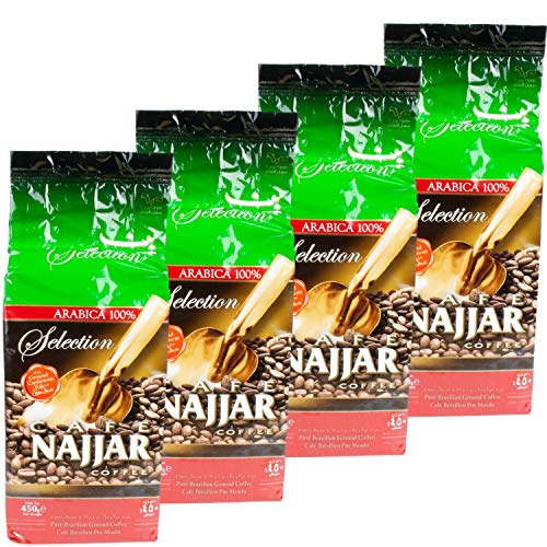 Najjar – Mocha árabe café molido con cardamomo en juego de 4 unidades de 450 g
