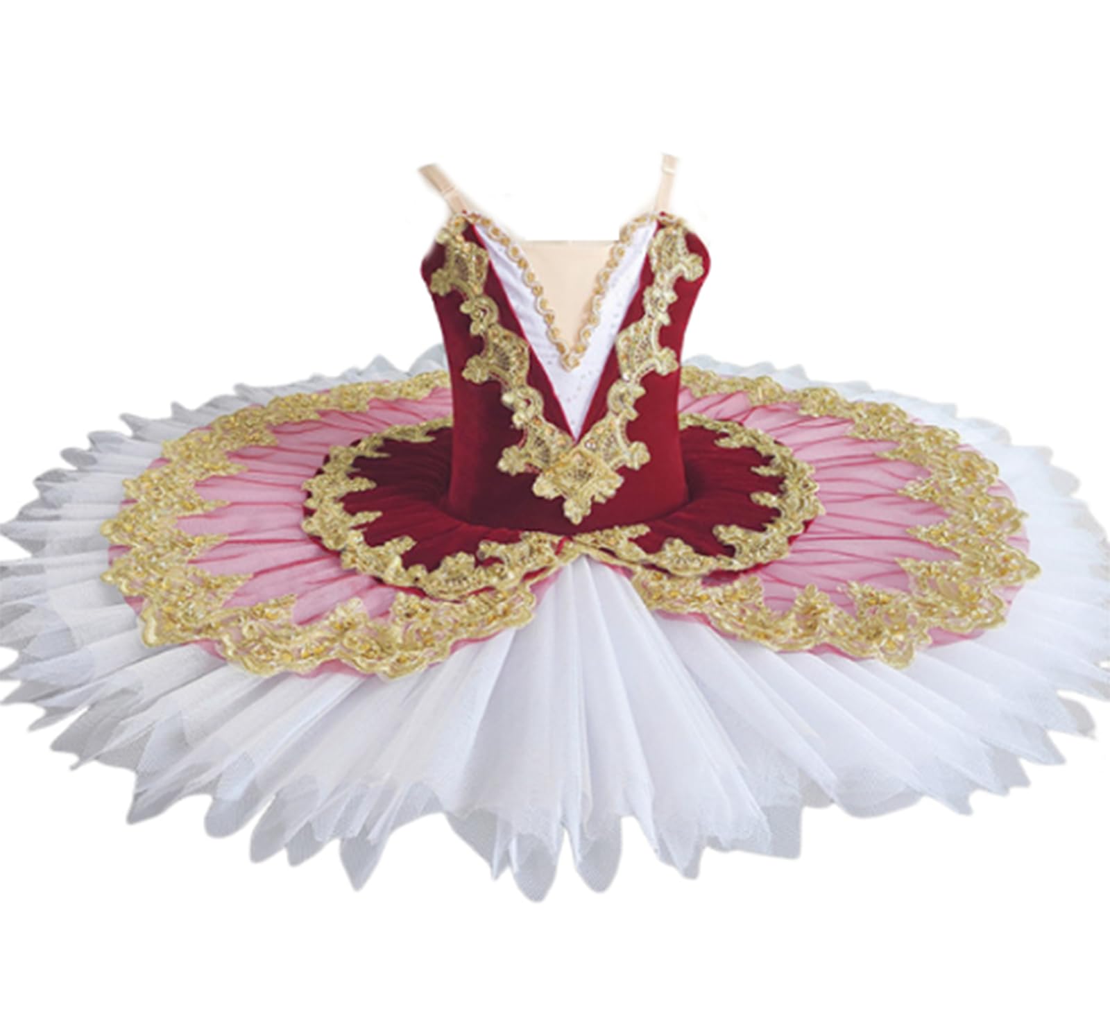 Gonna da Balletto per Bambina tutù Gonna da Spettacolo del Lago dei Cigni Body da Ginnastica tutù Abito da Competizione Abito da Allenamento per Spettacoli(140Cm)
