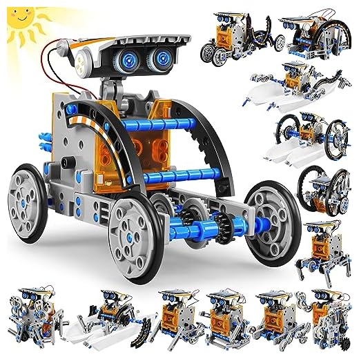 STEM 13-in-1 Education Solar Power Robots Toys for Boys Age 8-12, DIY Educational Toy Science Kits for Kids, Building Experiment Robotics Set Birthday Gifts for 8 9 10 11 12 Years Old Boys Girls Teens