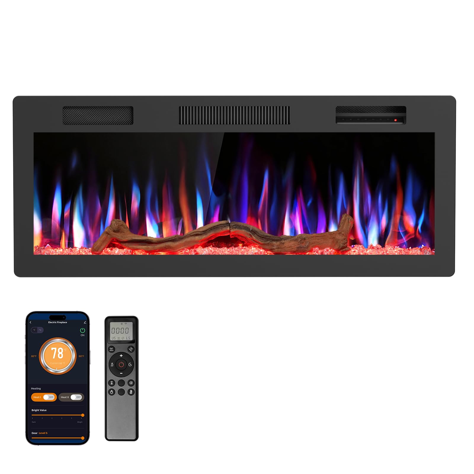 R.W.FLAME 42 Inch Smart Electric Fireplace