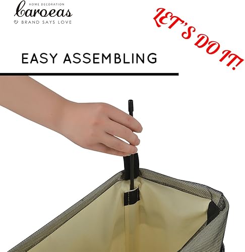 Miniatura 8 de Caroeas - Cesta para ropa sucia de tela de 24, práctica cesta para ropa sucia para colgar alta y angosta bolsa plegable, bolsa de lavandería de