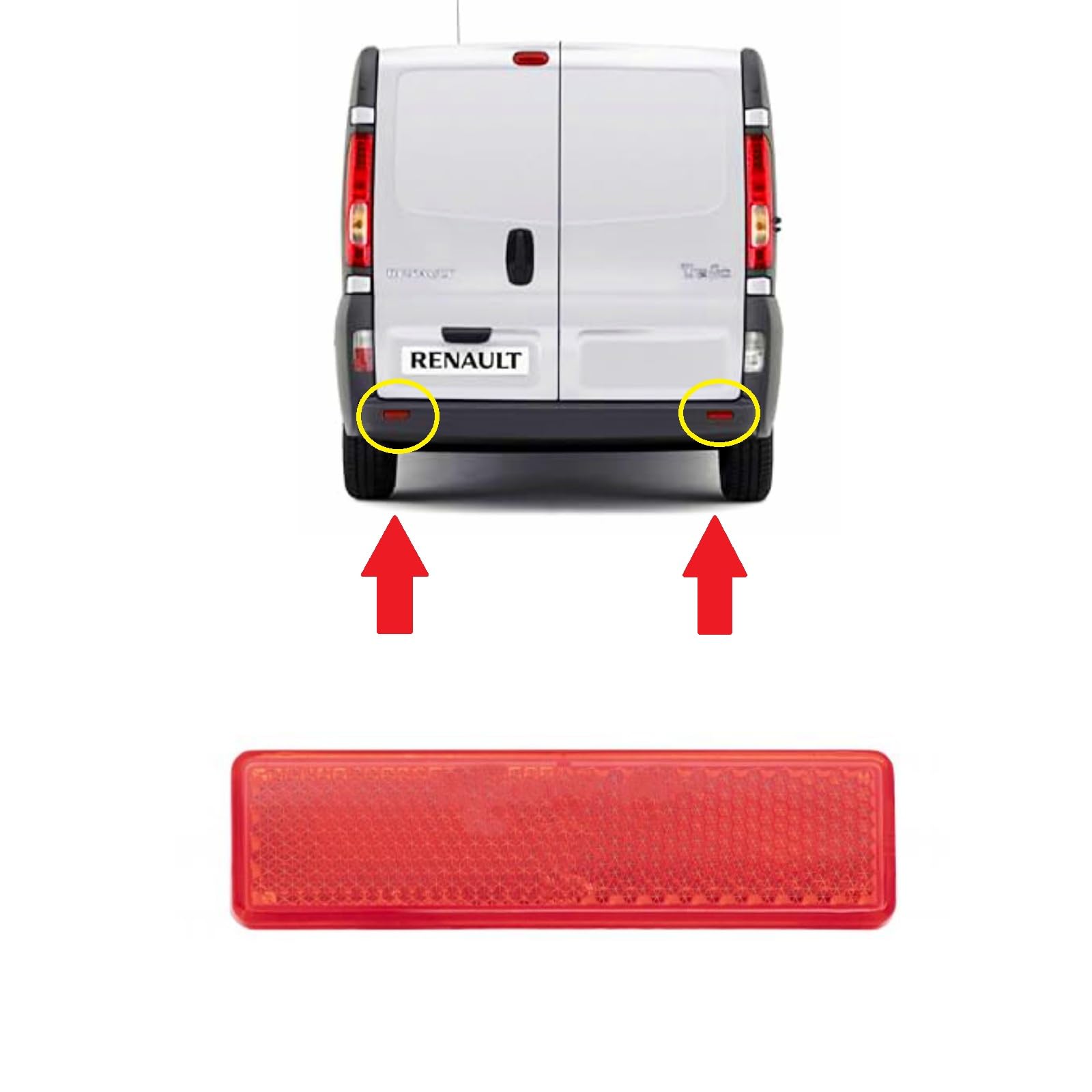 Twowinds Reflectante Parachoques 7700353184 Compatible con Renault Master 2 | Compatible con Master 2 Trafic 2 Trafic 3; Opel Movano A Vivaro A Vivaro B; Nissan Interstar Primastar NV300; Fiat Talento 2