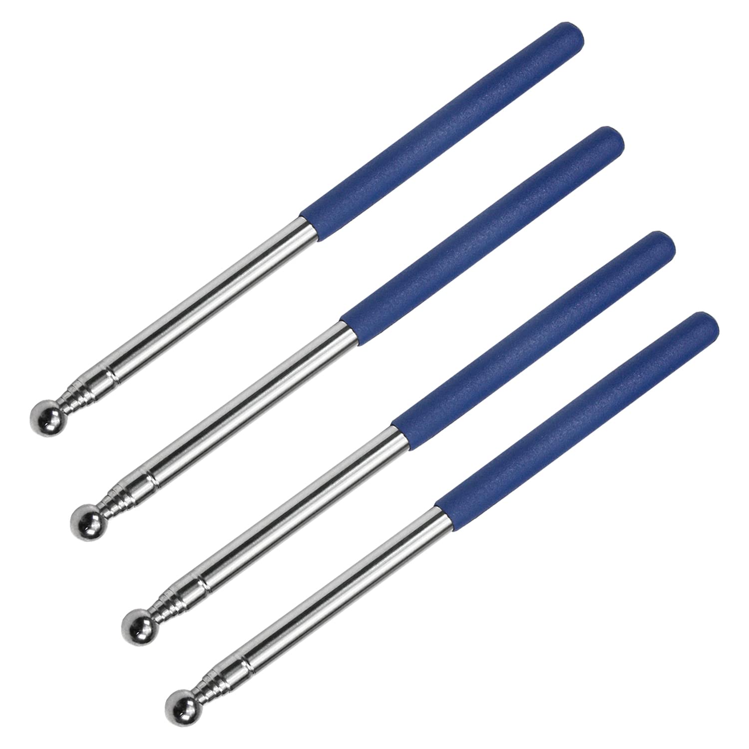 Othmro 4Pcs Hollow Telescopic Teachers Pointer, Teaching Pointer Stick for Classroom, Metal Hand Retractable Pointer Extended Length 35.4 inch, Handheld Presenter Whiteboard Pointer (Blue)