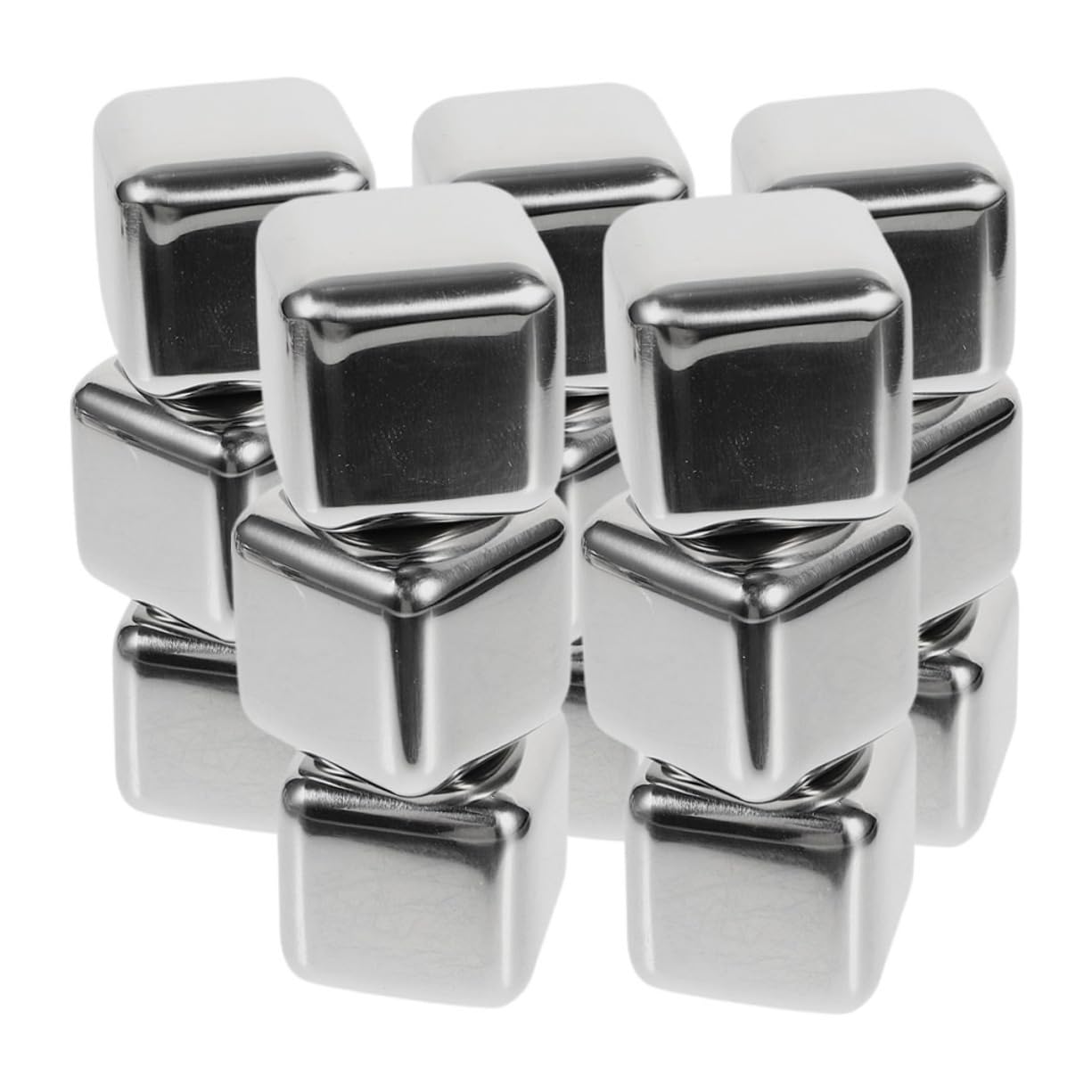ABOOFAN 60piezas Cubitos De Hielo Inoxidable Enfriadores Reutilizables Para Whisky y Bebidas Sin Dilución Diseño Para Licores