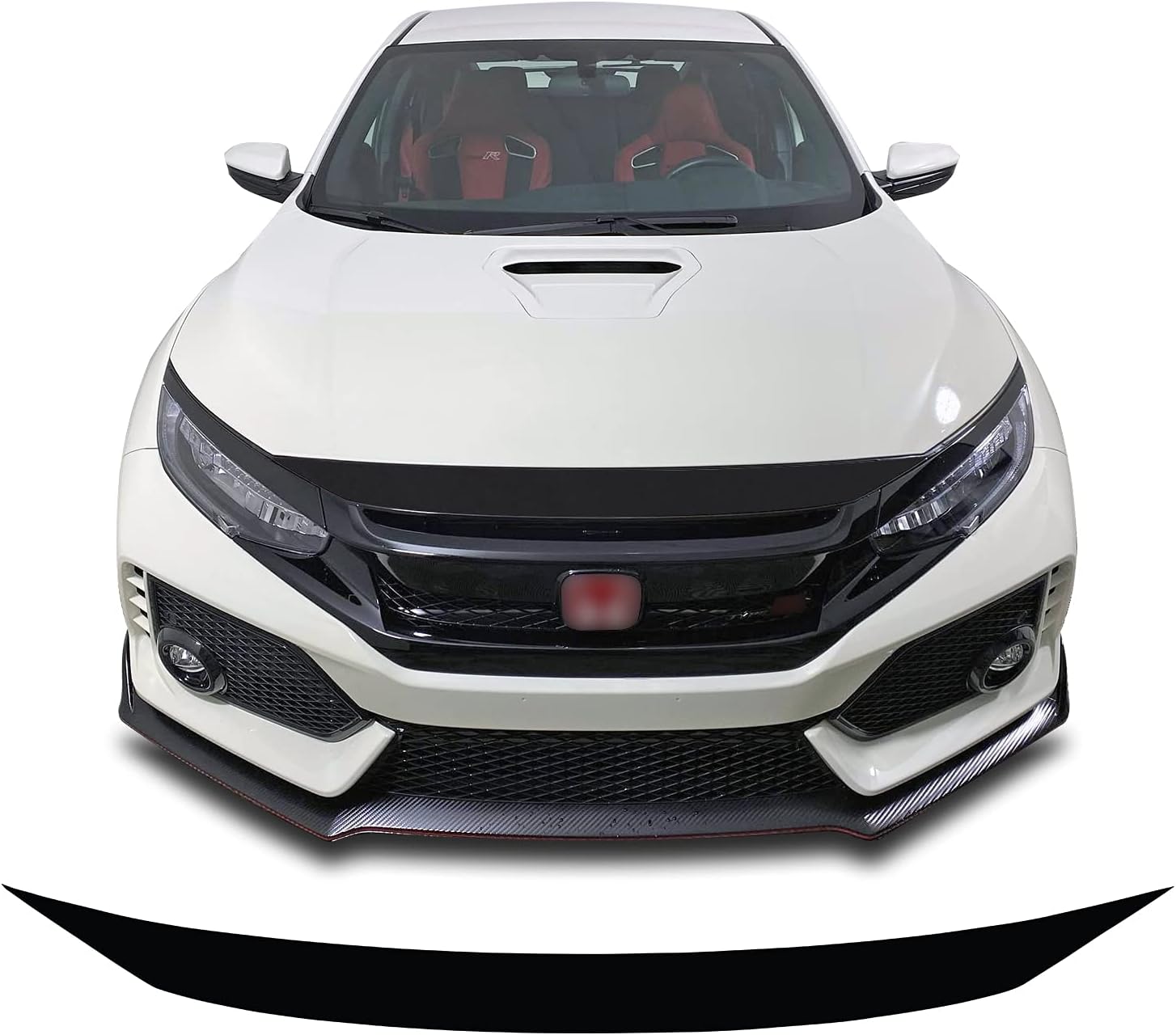 Gomu Hood Front Bumper Graphic Overlay Pre Cut Vinyl Decal Compatible with Honda Civic 2016-2021 - Chrome Pink