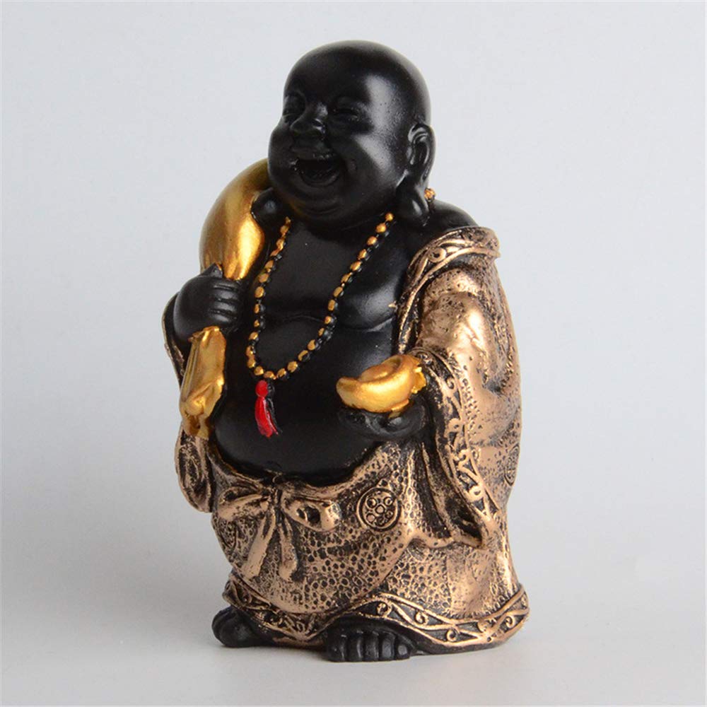 Statua del Buddha Che Ride Resina Maitreya Buddhsit Scultura Fengshui Figurine Art Craft Zen Ornament Decoration Modern Home Office Decor Accessori Buddismo, A