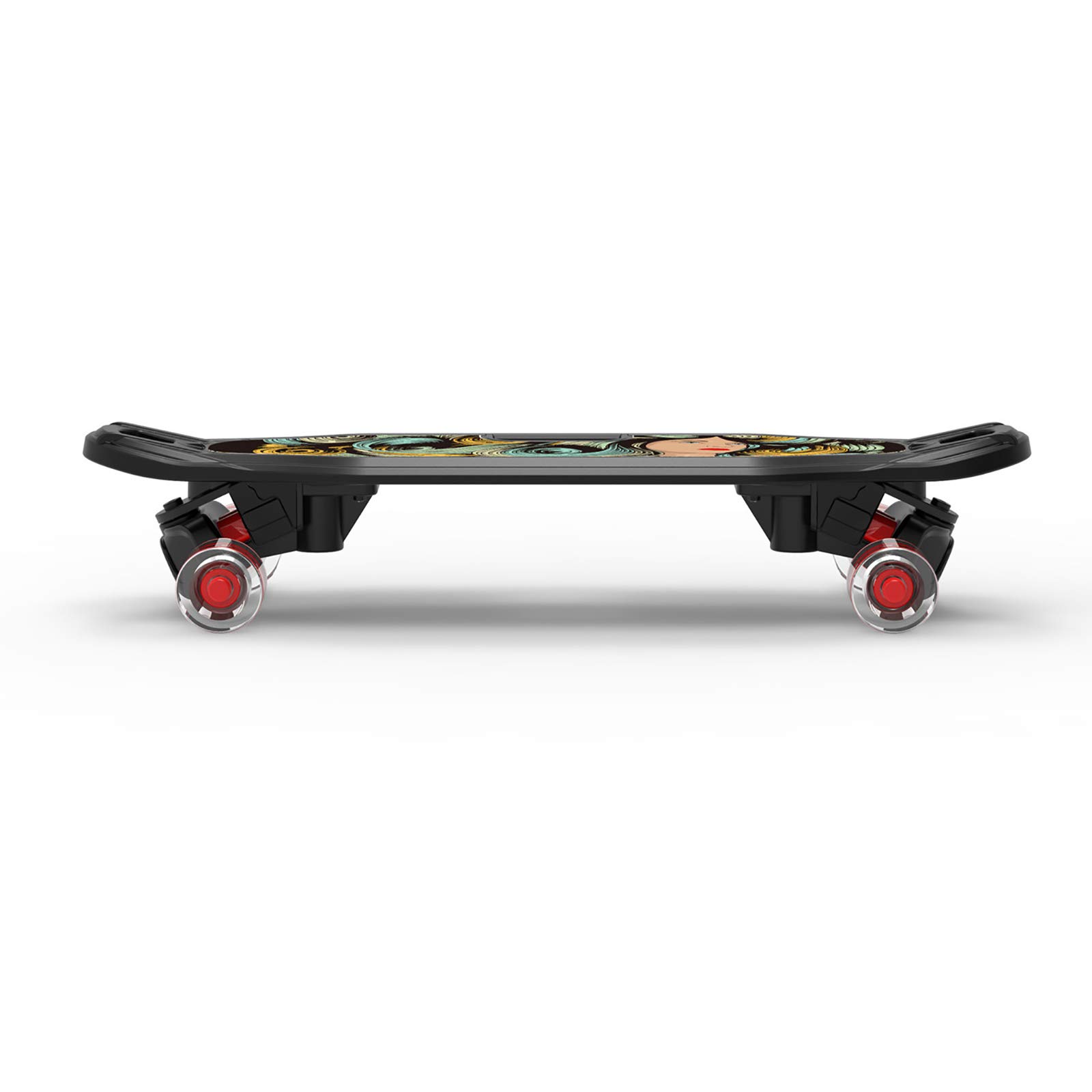 Black Cruiser Skateboard, Planche À roulettes Complète 65 * 24Cm avec Poignée Et LED Light Up Wheels Skate Board pour Débutants Jeunes Enfants Adolescents Garçons Filles Cadeau