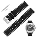 Quick Release Canvas Nylon Straps For Breitling Watches, Replacement Nylon Watch Band For Breitling Watches - Multiple Colors (24mm, Black - White)