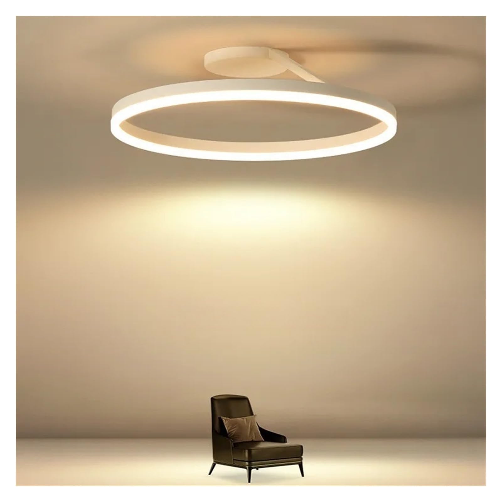Lustre de plafond rond LED aluminium luminaire de salon et chambre moderne