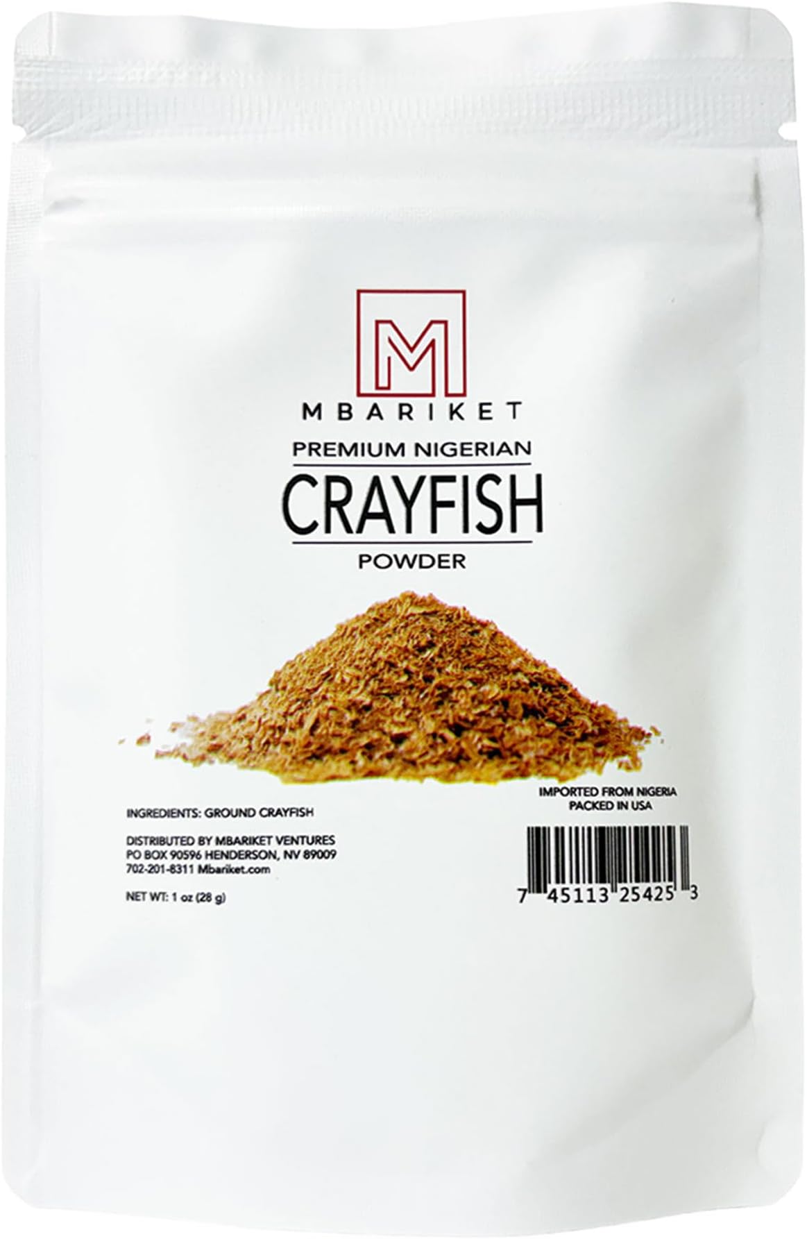 Mbariket Premium Crayfish Powder (1 oz, Single) – Umami Crayfish Seasoning for Soups, Stews, Rice, Seafood & Grilling