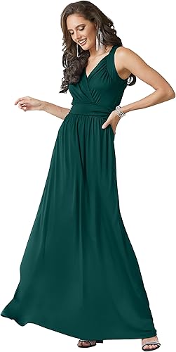 Koh Koh - Maxi vestido largo sin mangas para dama de honor cóctel noche