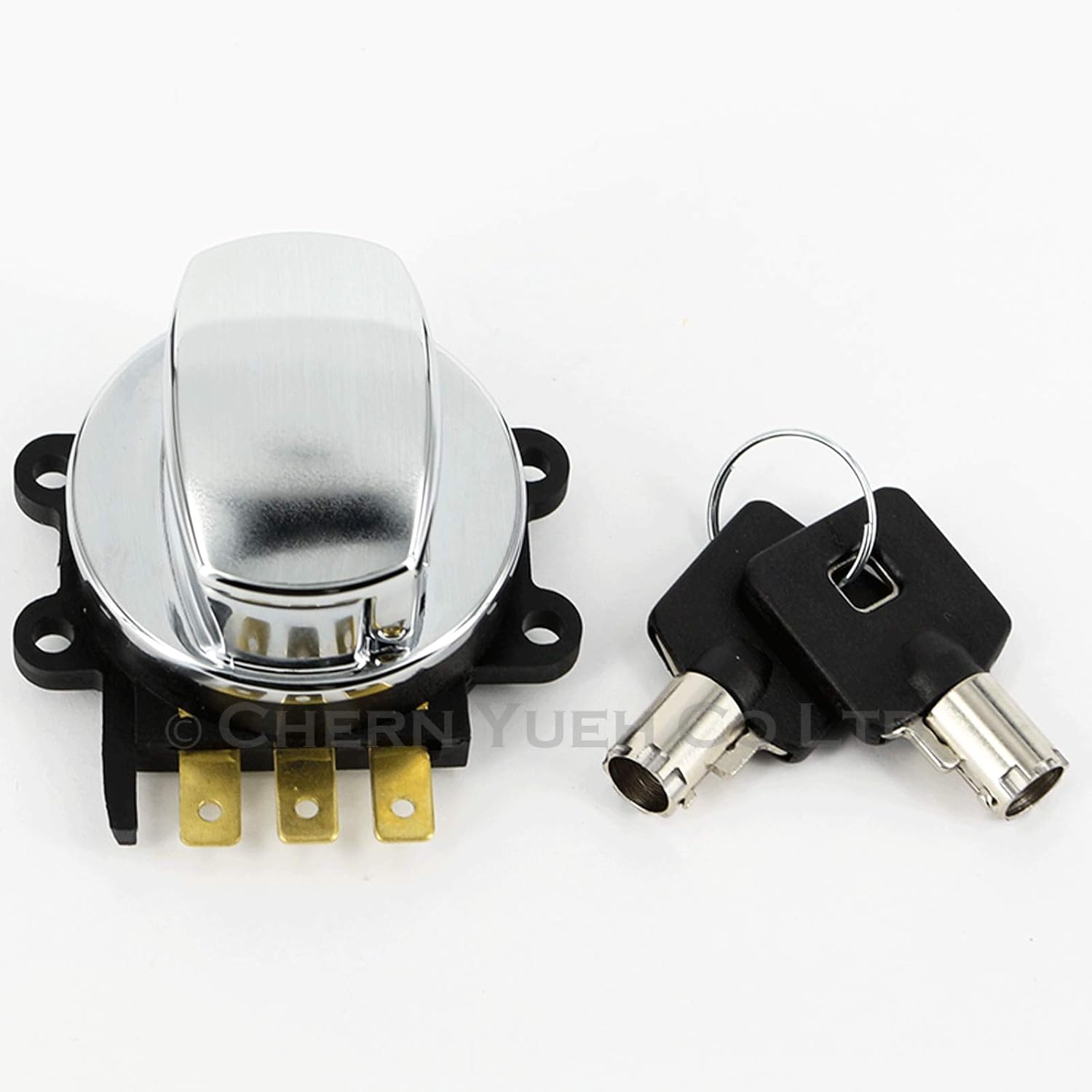 Round Key Ignition Switch for 93-13 Harley-Davidson Big Twin Dyna Fatboy Softail Road King 71313-96A (Chrome)