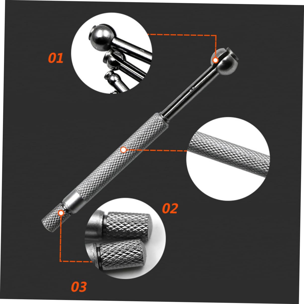 FUNOMOCYA 3-13mm Bore Measurement Tool Set 4 Sizes Internal Calipers Precision Gage Manual Inside Hole Gage for Boring Silver