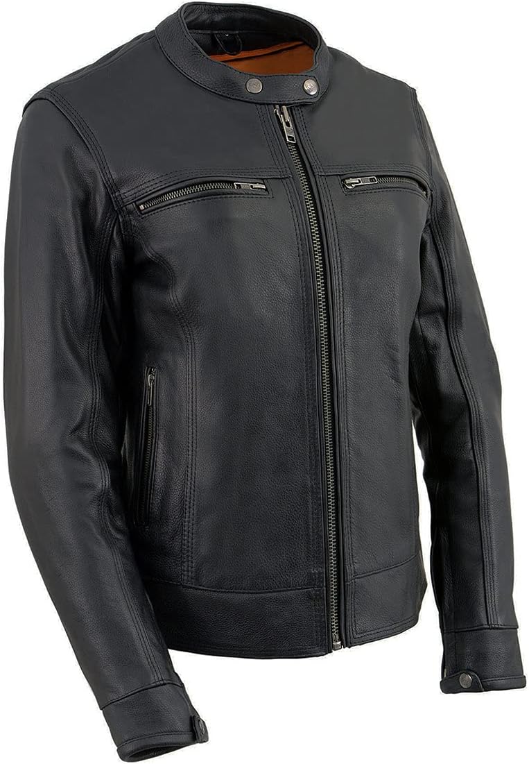 Milwaukee Leather MLL2552 Women's Premium Black Leather Motorcycle Rider Jacket w/Cool-Tec Leather Treatement
