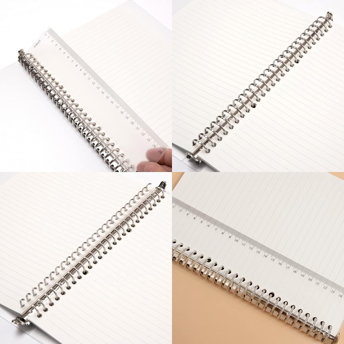 Binder Transparent Cover 60 Sheets B5 Notebook Refill Lined Paper Binder Clear Ruler TPPB110104 : Office Products