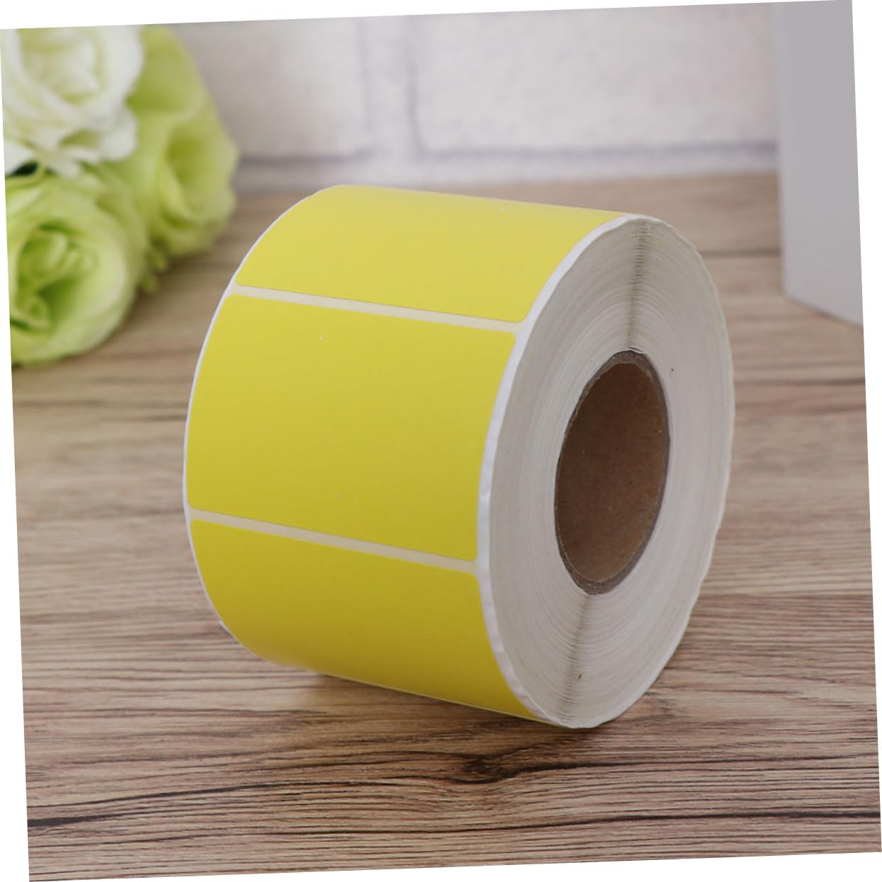 2 rouleaux Étiquettes Thermiques Autocollantes Mat Jaune Résistantes à Eau pour Impression et Codes Barres de Étiquettes pour Bureau et Expédition
