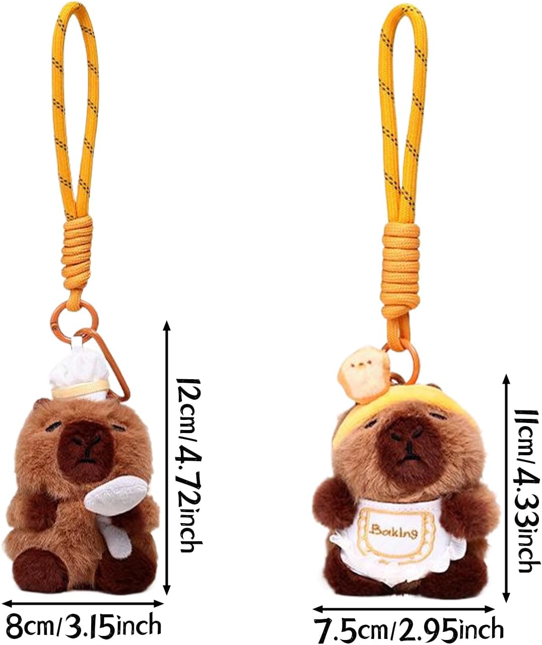 Plush Keychain Capybara Charm for Women Teens and Animal Lovers | for Handbags Purses Backpacks Car Keys | Birthday Gift (Bread) - Image 5