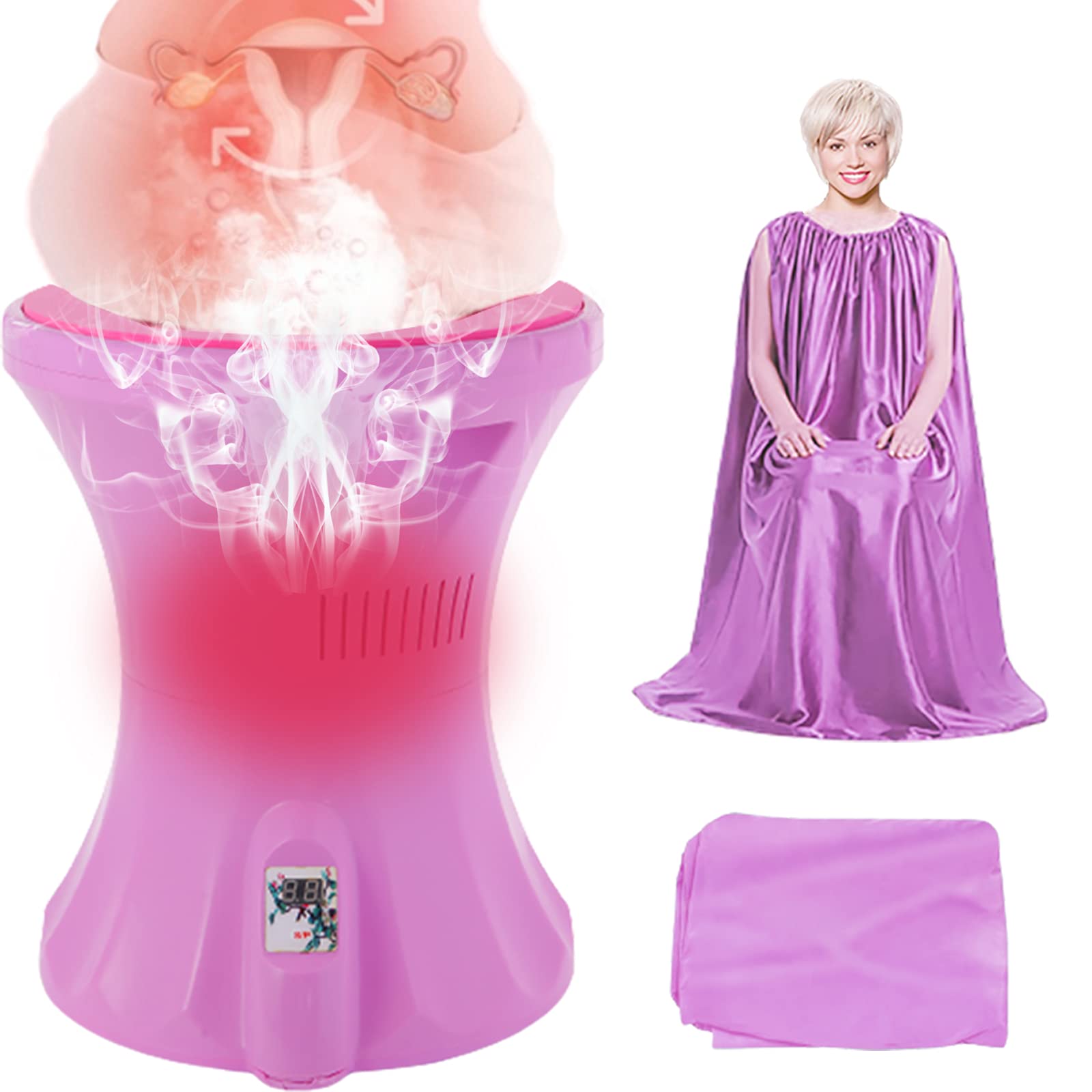 Yoni Steam Seat Kit, Vaginal Steaming Seat with Steam Gown Portable Vaginal Spa Kit for V