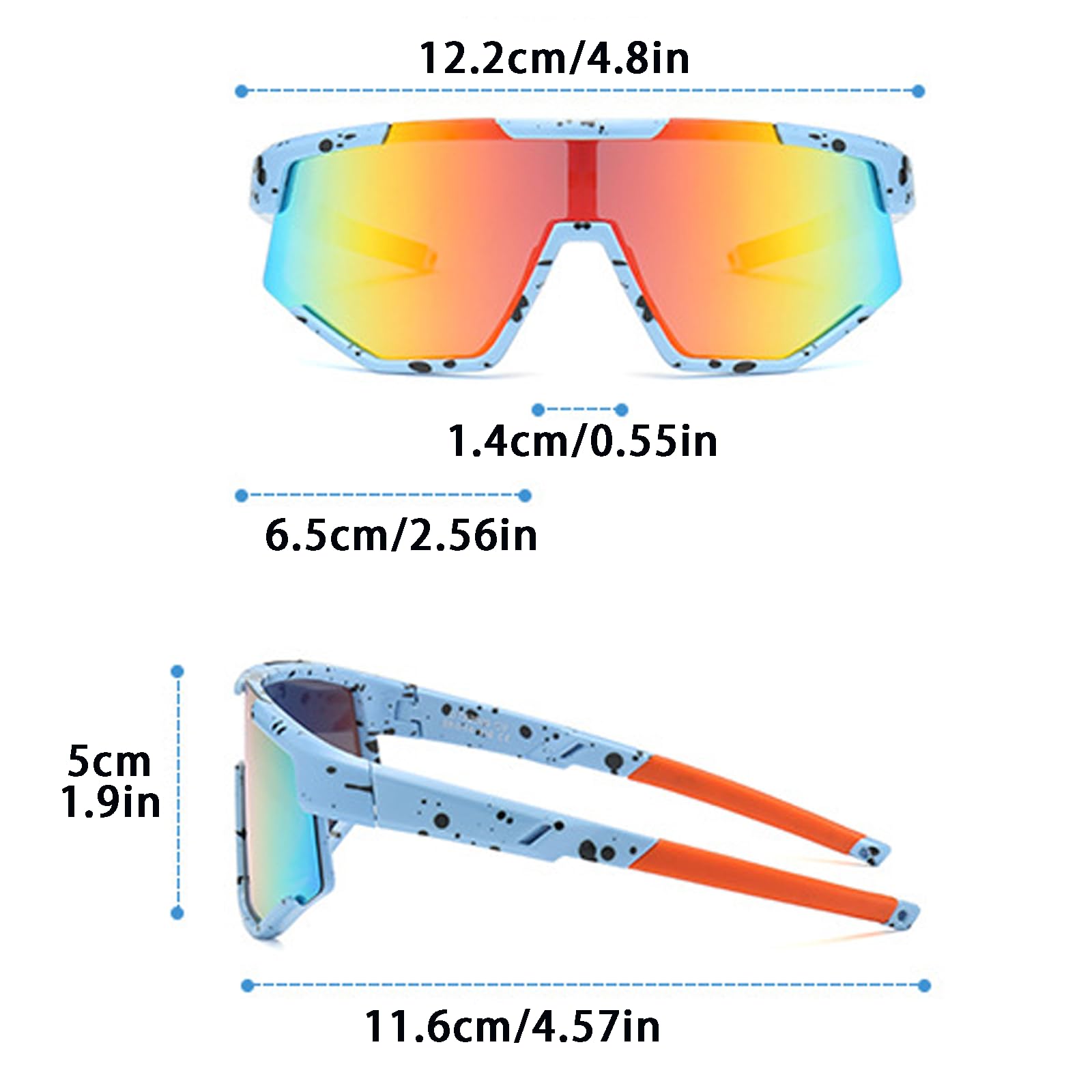 Occhiali Sole Sportivi Polarizzati Occhiali Ciclismo Bambino Protezione UV400 occhiali Bici Bambino 5 ai 16 Anni per Ciclismo Tennis Rugby Corsa Sport All'aperto