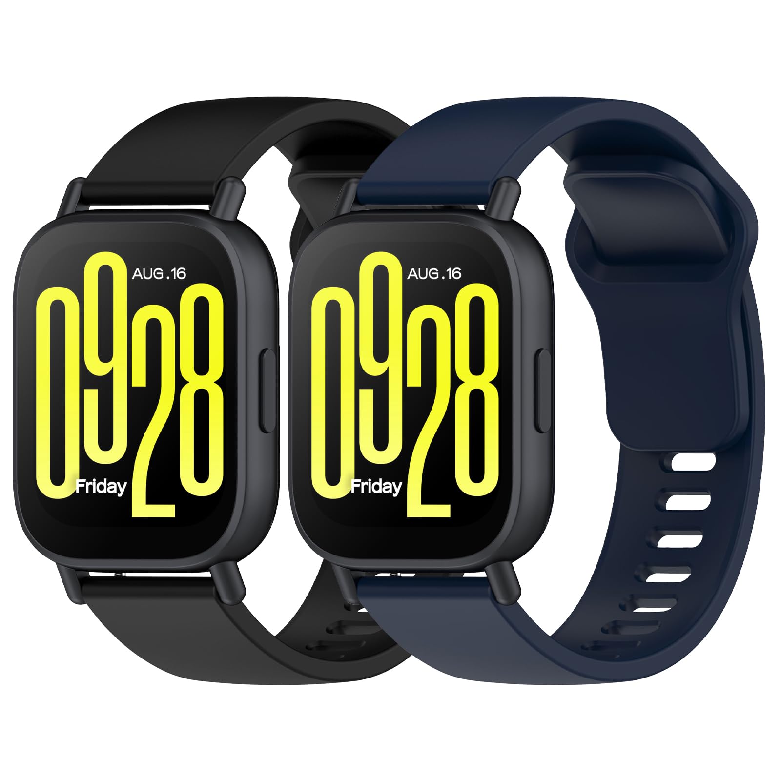 2 Piezas de Correas Compatibles con Redmi Watch 5 Active, Redmi Watch 5 Lite Correa de Silicona Impermeables Deportivas Pulseras de Repuesto