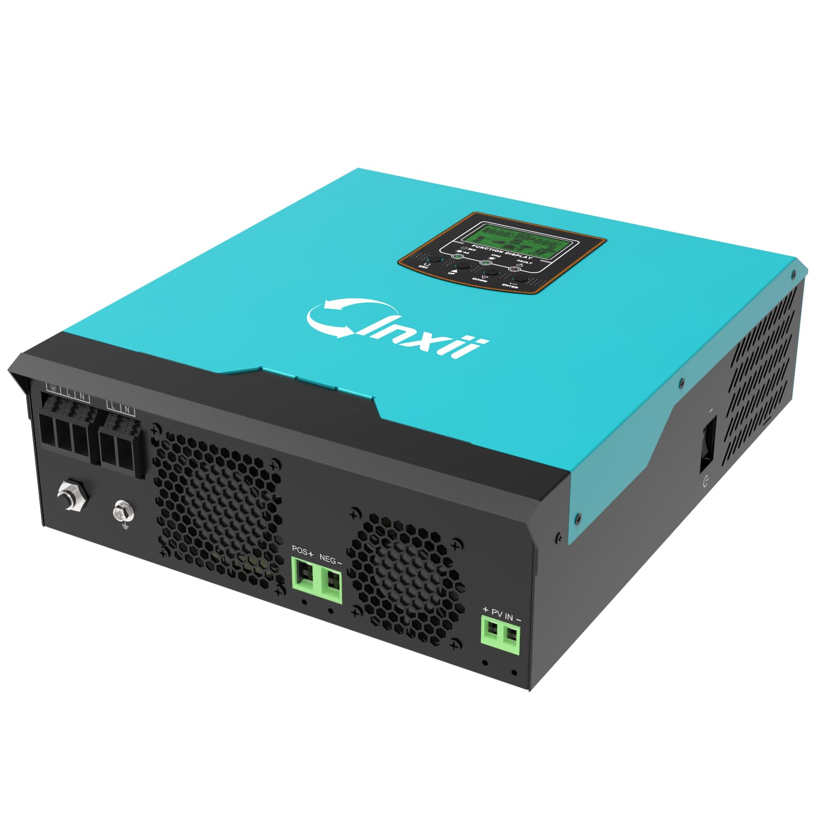 3000W Inversor Híbrido de 24V DC a 220V/230V AC, Inversor Solar de Onda Senoidal Pura Off-Grid con Controlador de Carga Solar PWM 50A, Compatible con Baterías de Plomo-ácido y Li-Ion de 24V