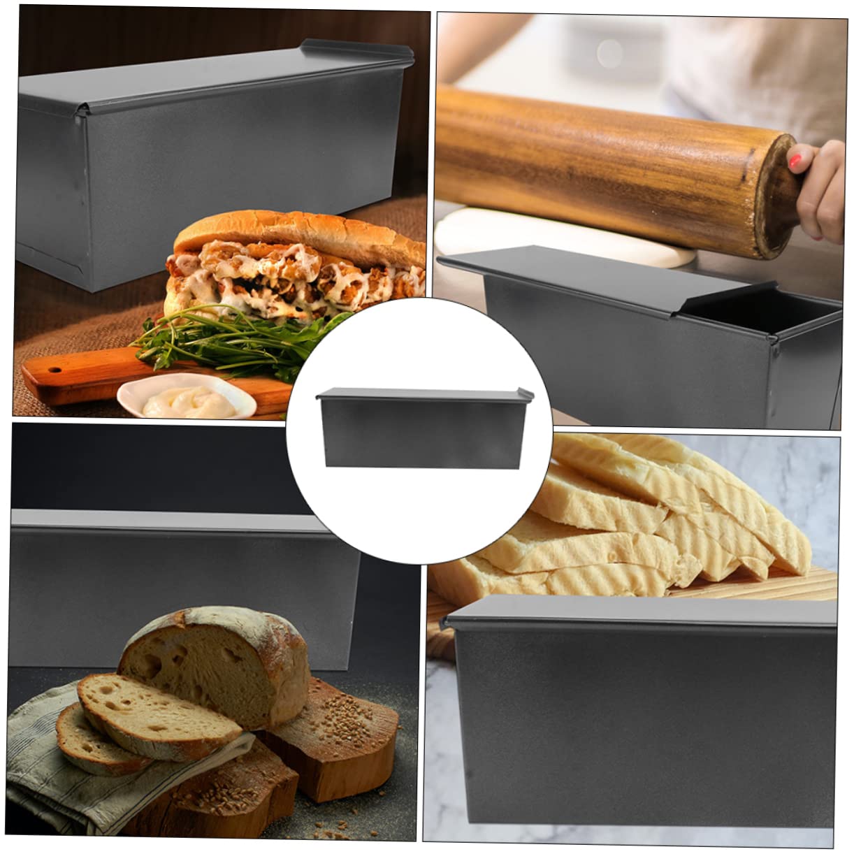 Alipis Antihaft Beschichtete Backform aus Eisen mit Deckel Praktische Toastbackbox für Einfaches Entformen und Tragbares Backen von Brot und Toast in Küche