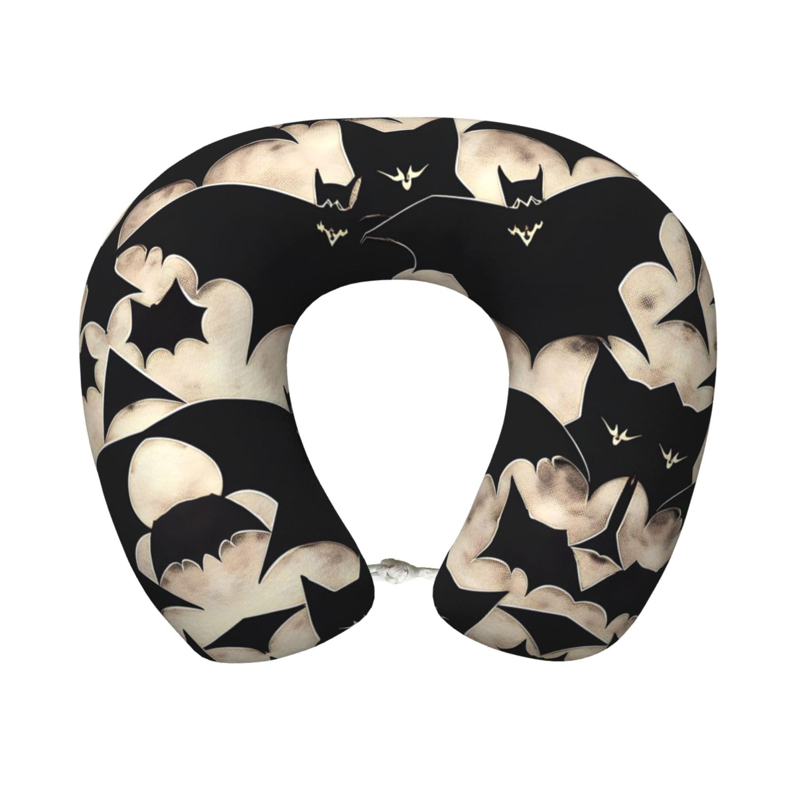 peiyeety Bat Print Print Custom U-Shaped Pillow,Memory Foam Cervical Neck Travel Pillow,for Home,Camping,Travelling