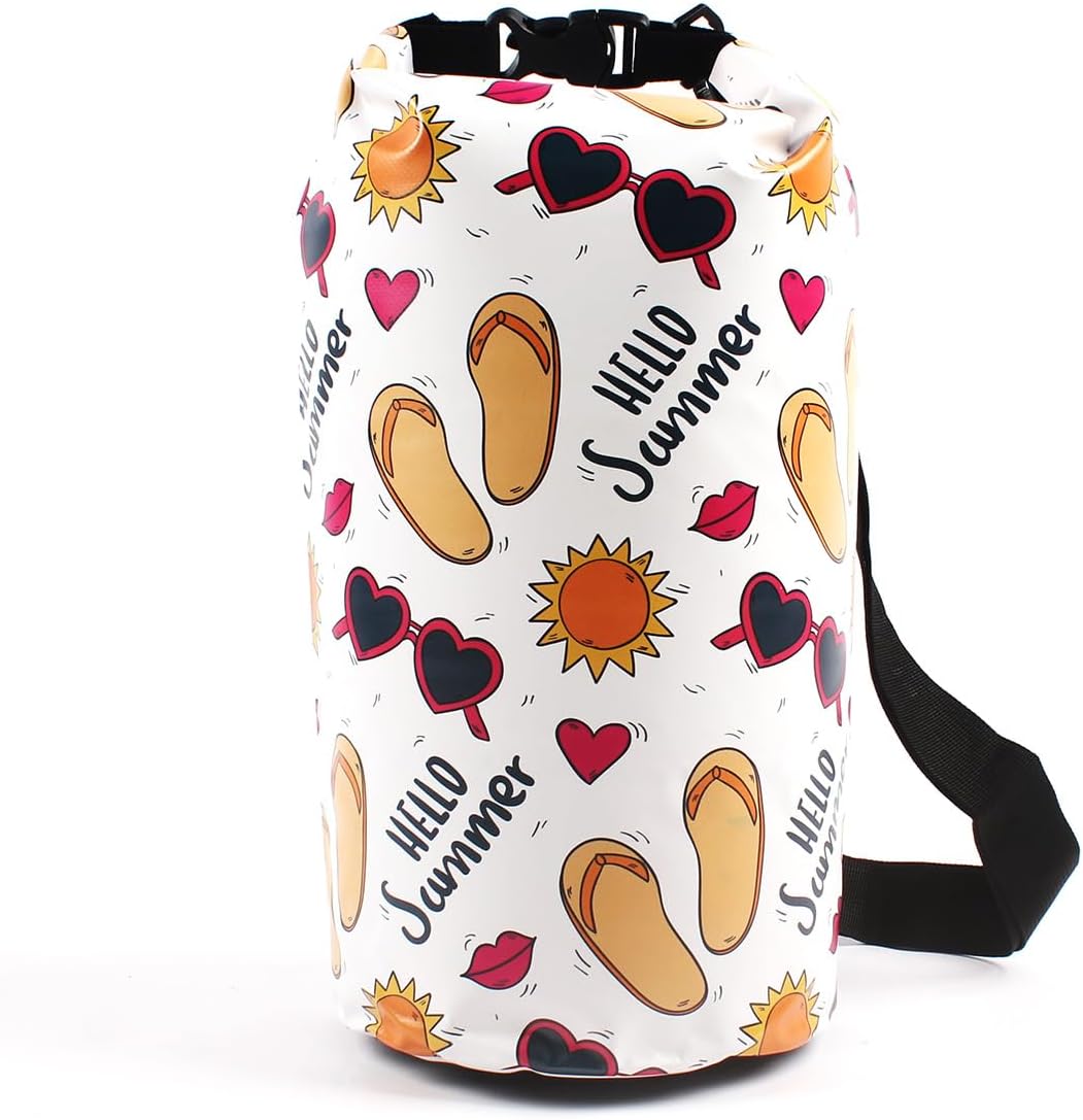 Dry Bag Waterproof,10L Roll Top Backpack Floating Dry Bag for Kayaking Boating Swimming Hiking Camping Outdoor Activities,White Summer image 2