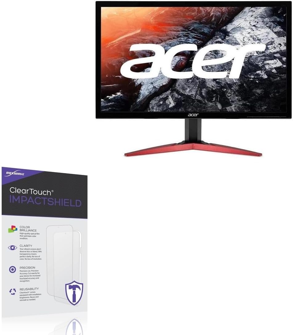BoxWave Screen Protector Compatible With Acer KG1 (KG241) - ClearTouch ImpactShield (2-Pack), Impenetrable Screen Protector Flexible Film