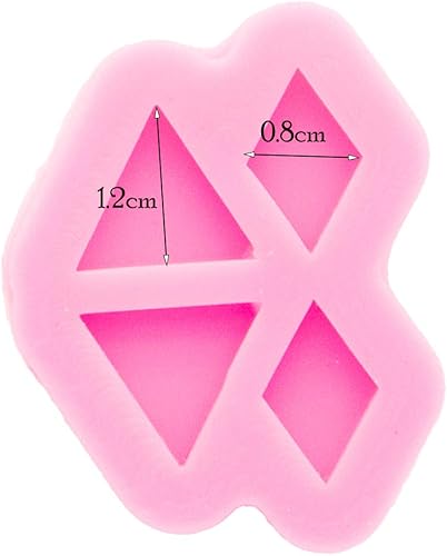 Miniatura 2 de Aretes con forma de triángulo y diamante superbrillantes, molde de silicona, molde de resina, llavero de bricolaje, moldes epoxi, fabricación de