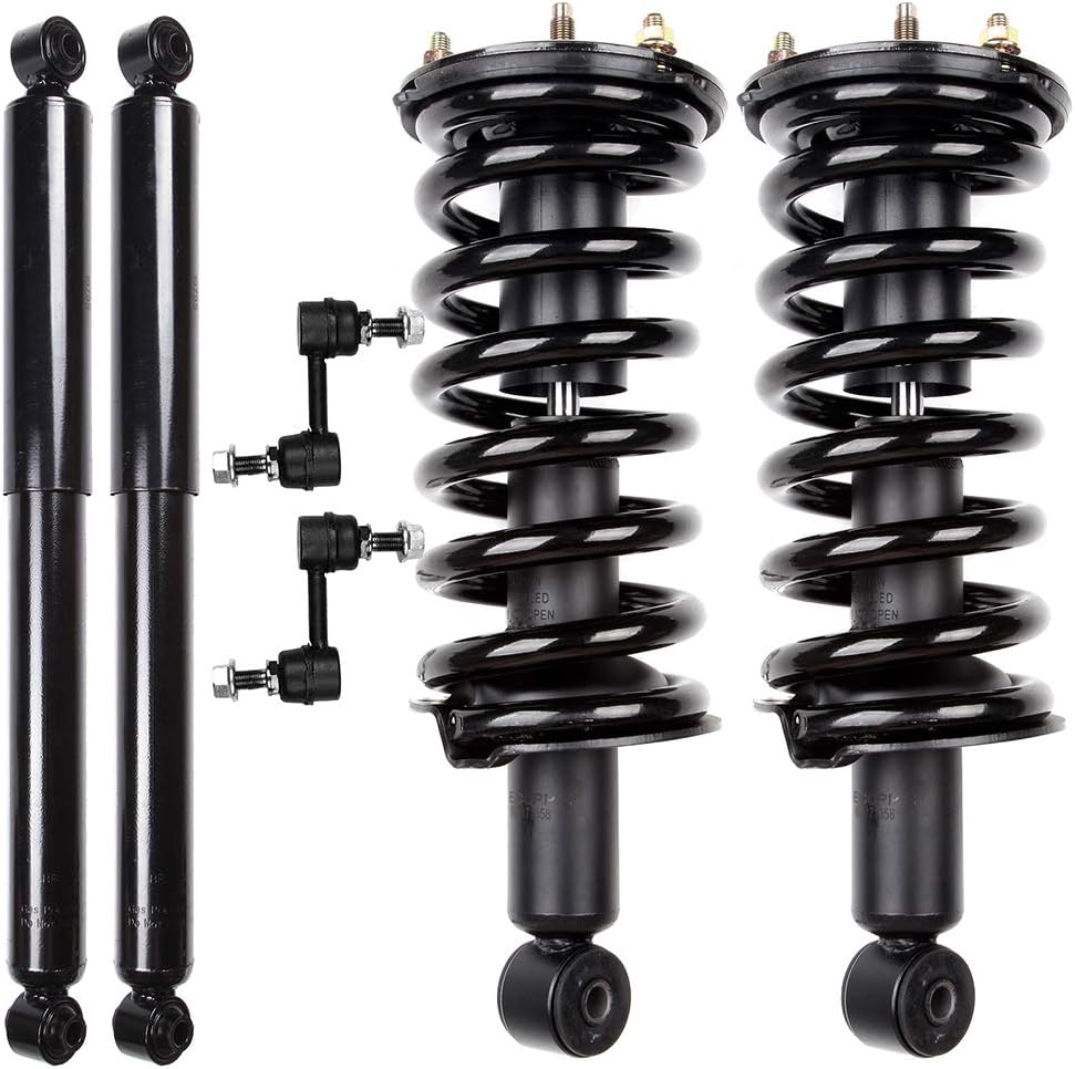 Strut Shock suspension kit for 2004 2005 2006 2007 2008 2009 2010 2011 2012 2013 2014 2015 for Nissan Titan Front and Strut Spring Assembly Rear shock absorber Stabilizer Bar Link 6 Pcs, 171358