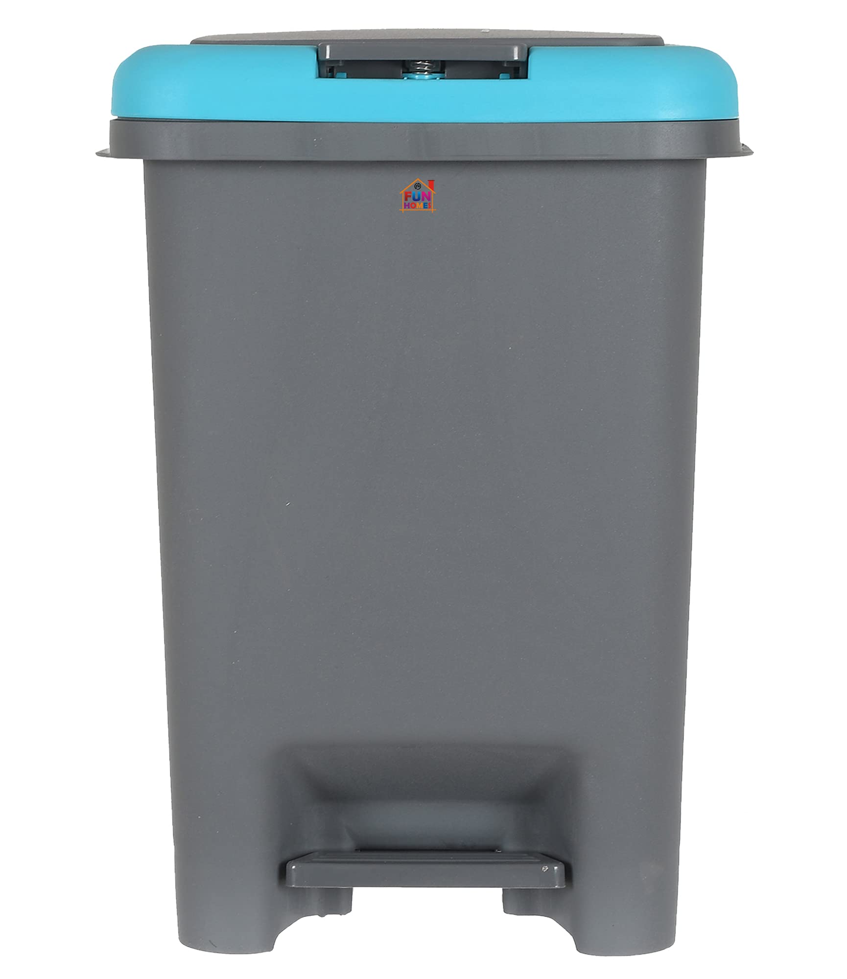 Fun Homes 6.5 Ltr Plastic Push & Pedale Dustbin For Home, Kitchen, Office And Bathroom Garbage With Lid (Grey & Blue)