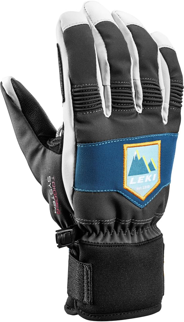 LEKI Gants 3D pour Enfant - Graphite-Bleu pétrole - EU 6