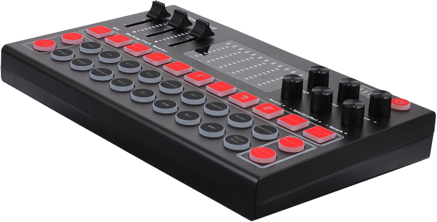 Lurrose Multi-functional Live Sound Card Noise Reduction for Streaming Gaming and Karaoke Led Lights and Voice Changer