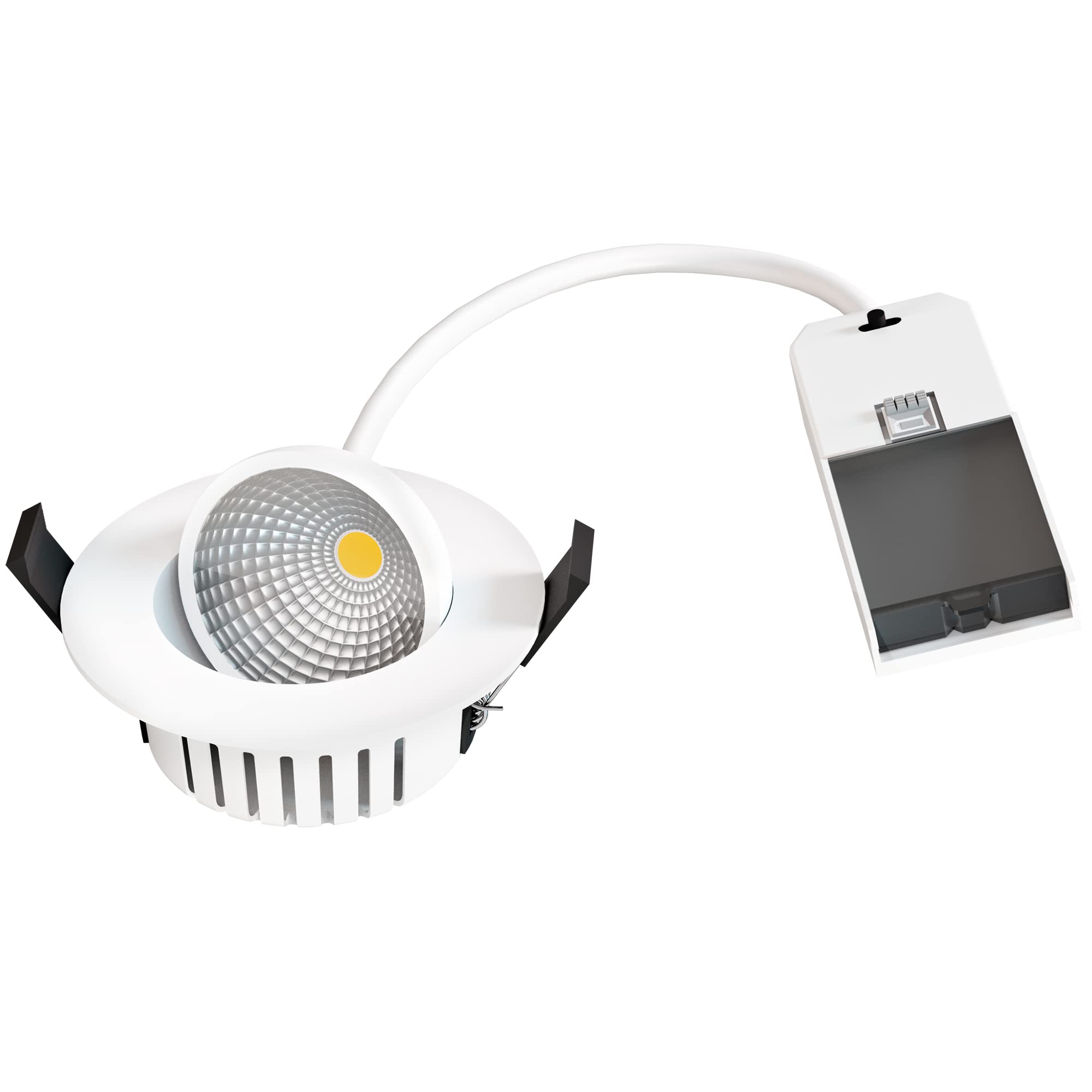 linovum ATOA - Set di 4 faretti da incasso rotondi bianchi orientabili a 360° IP65 LED 6W 3 colori CCT dimmerabili - faretto LED da incasso bagno 230V