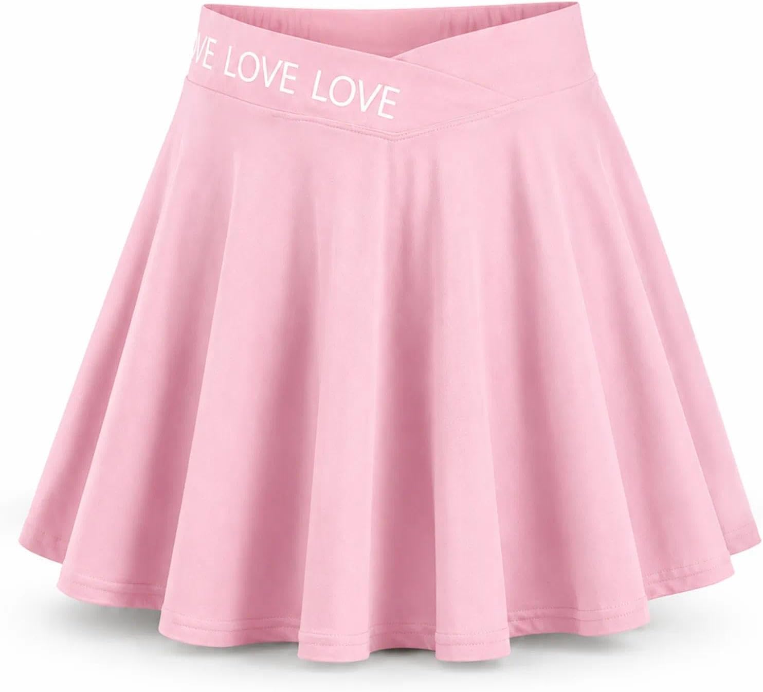 Girls Tennis Skirt with Shorts Athletic High Waisted Flowy Skater Skirt for Dance Golf Cheer School Activewear