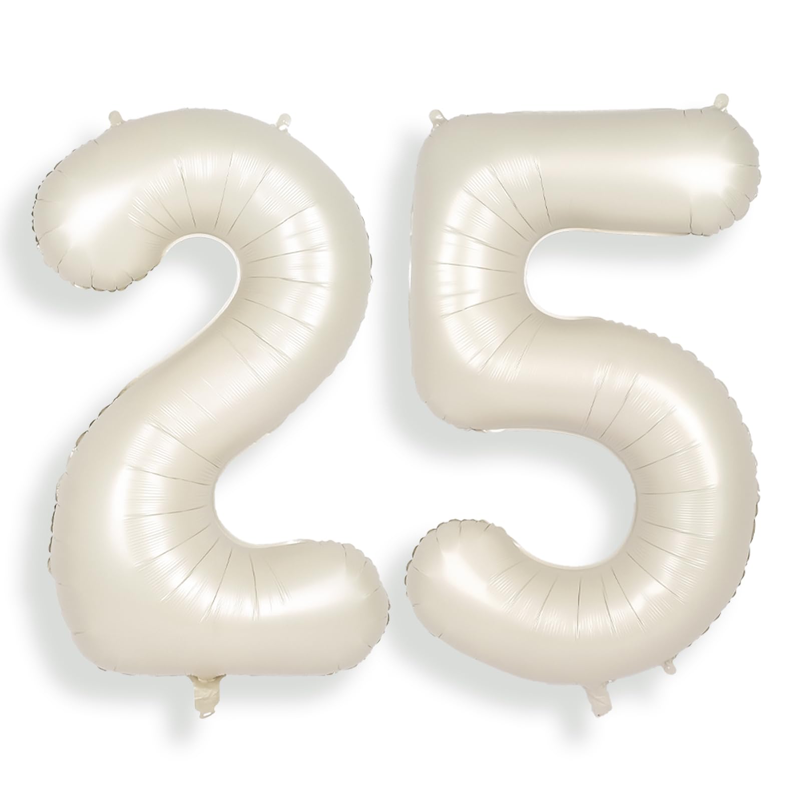 SUWEN 40 Inch Cream White 25 Number Balloon Foil 0-9 Birthday Big Numbers — image 1