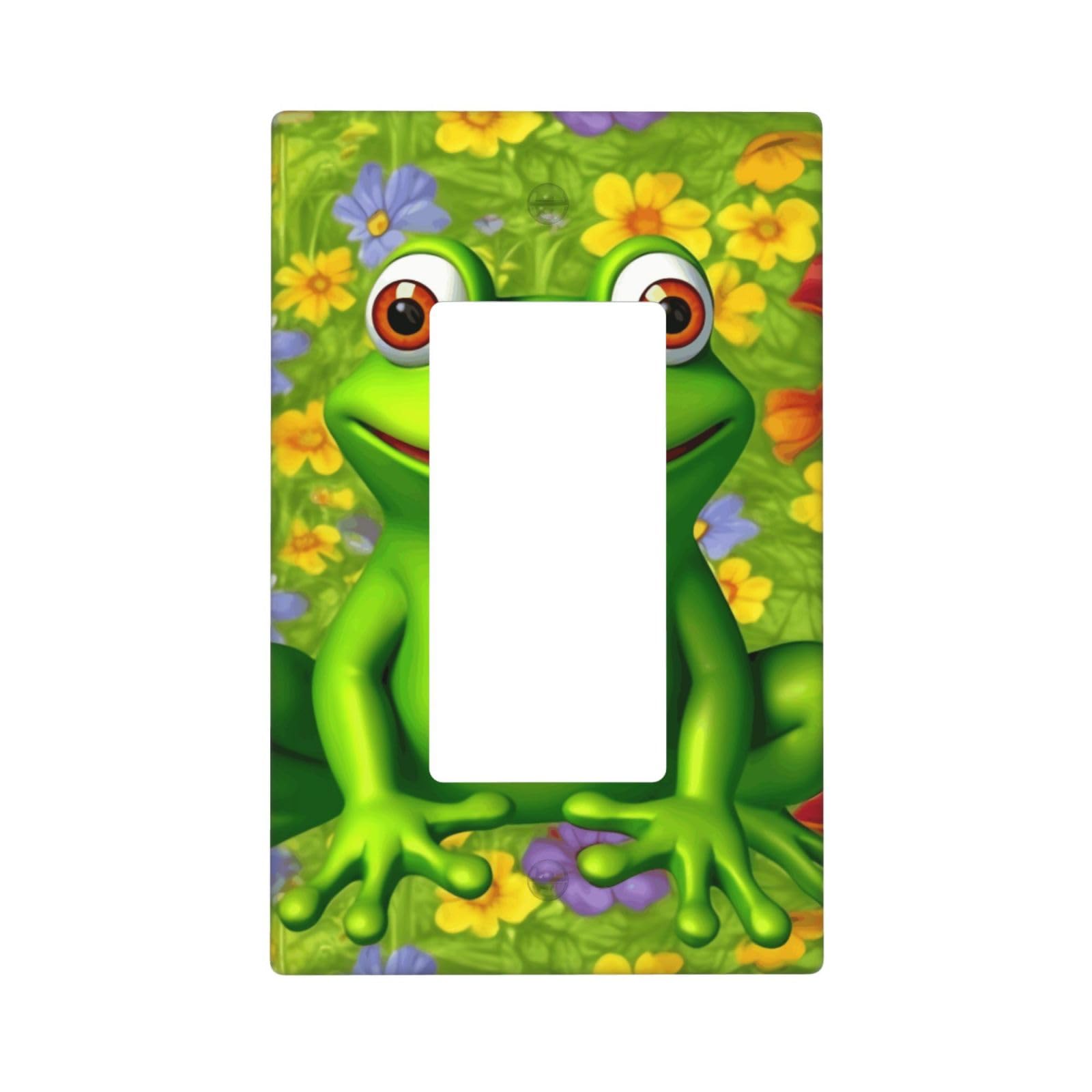 Decorator Wall Plate 1 Gang Light Switch Covers Decorator Receptacle Outlet Covers frog Wall Plates for Electrical Outlets Plug Cover Single Rocker Switch Plates