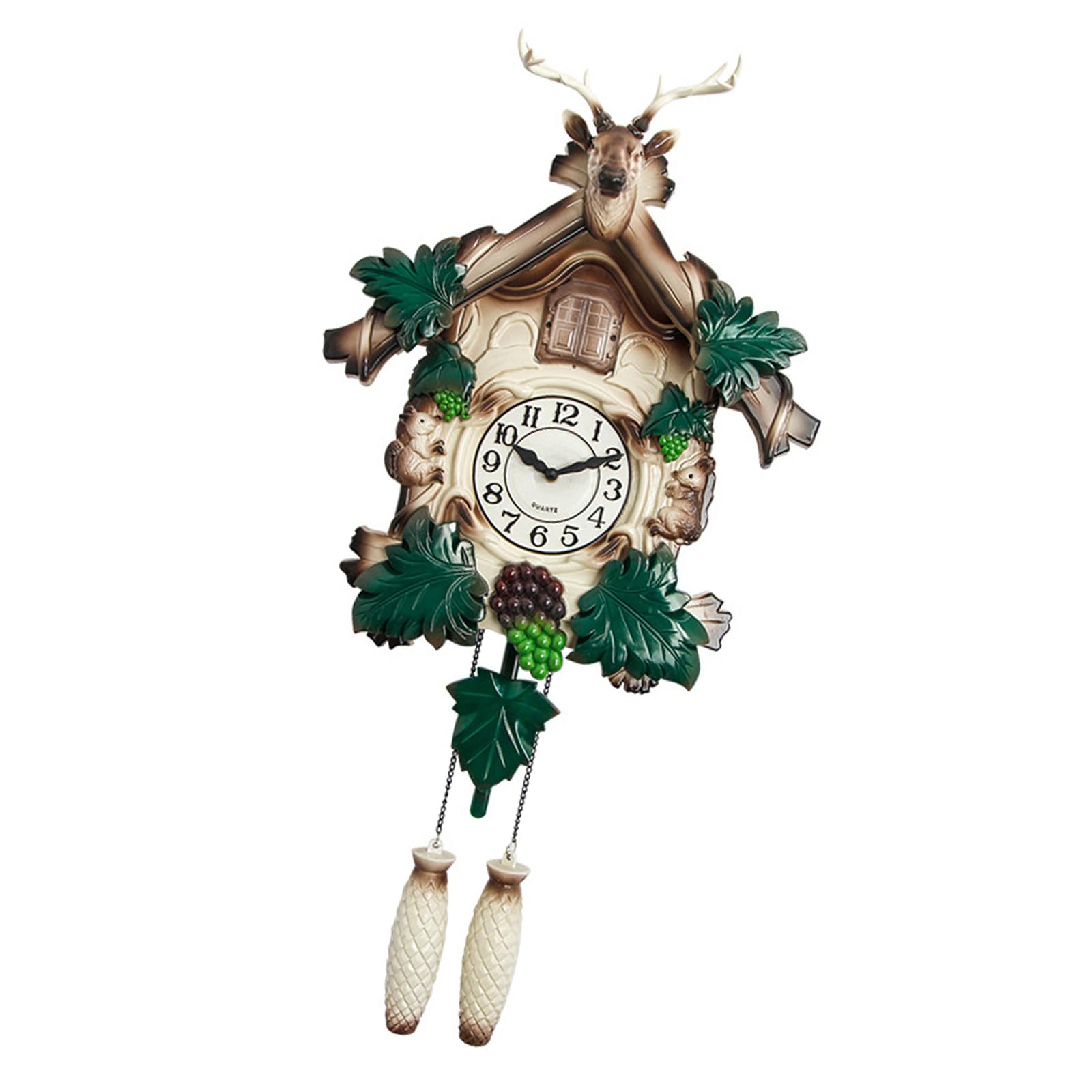 Horloge murale en aluminium tête de cerf silencieuse à carillon