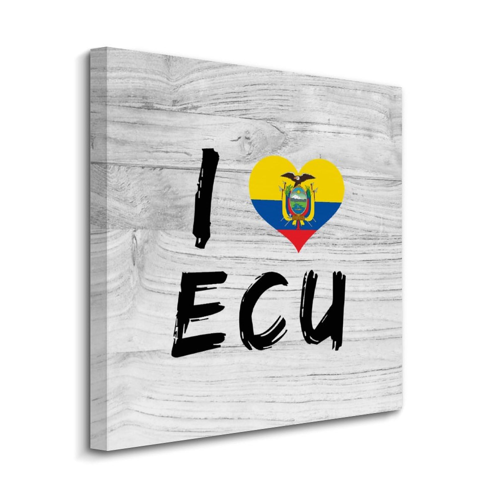 Cuadro de pared I Love Ecuador para transformar el ambiente de tu dormitorio y baño con estilo 8
